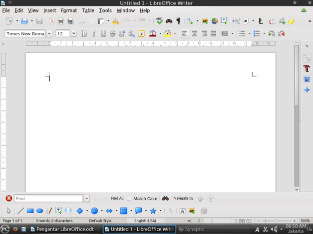 Tampilan antarmuka LibreOffice